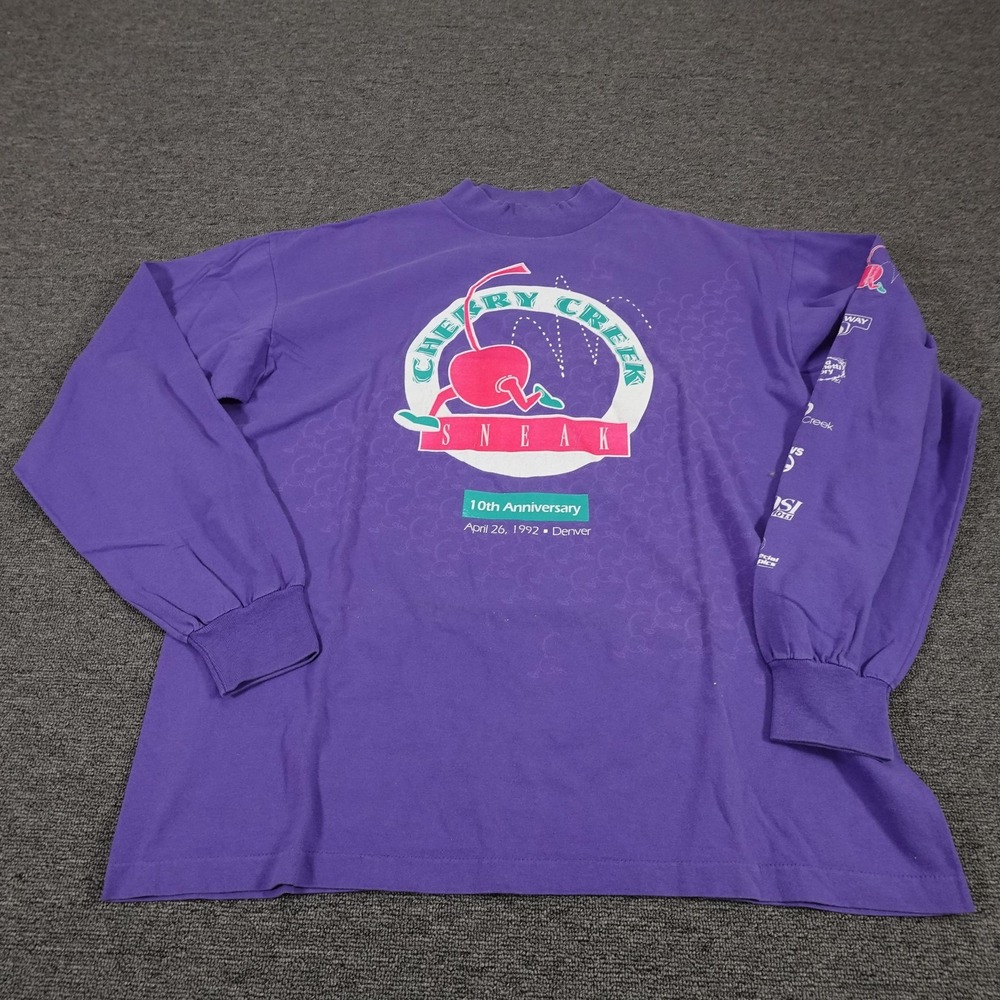 Vintage Cherry Creek Sneak Tennessee River Shirt Mens XL Purple 1992‎ Denver 90s